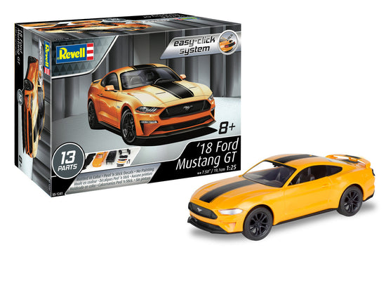 Revell 1:25 2018 Ford Mustang GT Plastic Model Easy-Click Kit