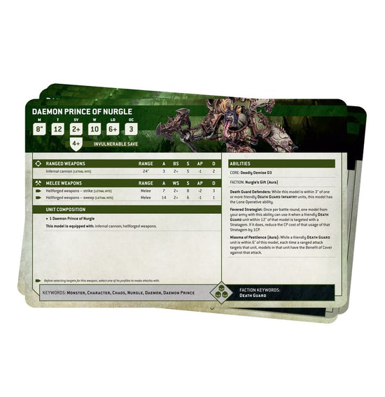 Warhammer 40,000 Datasheet Cards: Death Guard