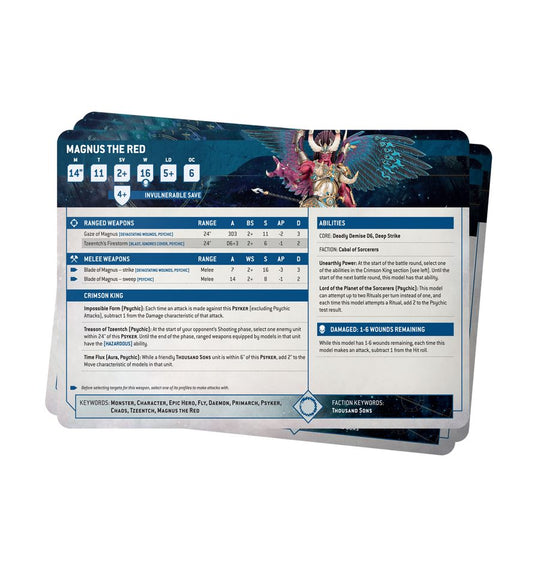 Warhammer 40,000 Datasheet Cards: Thousand Sons