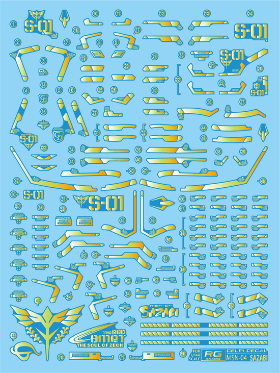RG Sazabi (All) (Holo) (Water Decal)