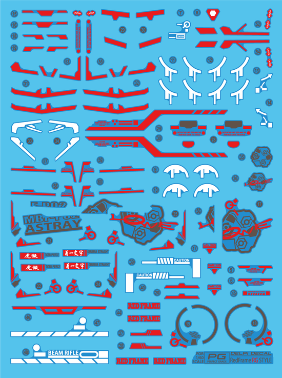 PG Astray Red Frame Auxiliary Line (Water Decal)