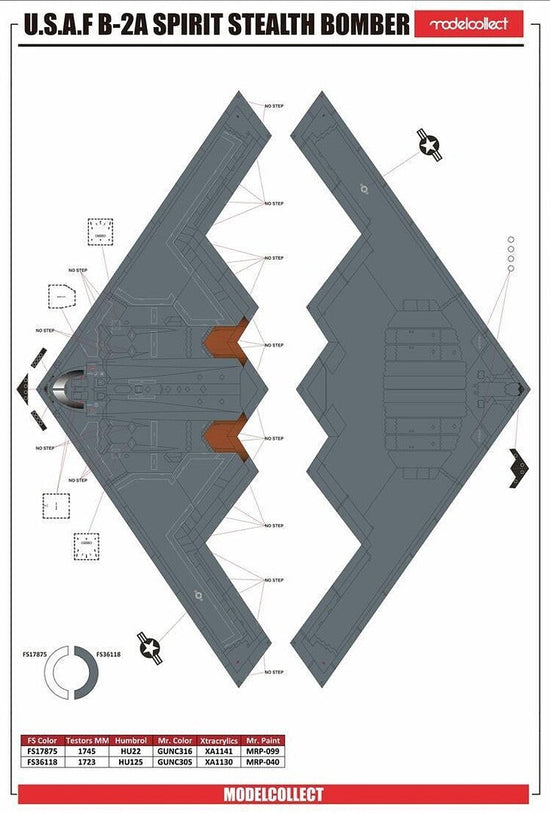 Modelcollect USAF B-2A Spirit Stealth Bomber with MOP GBU-57 1:72