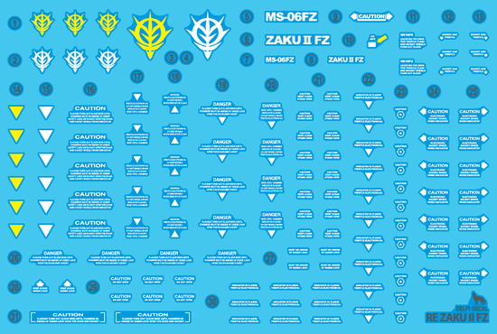 RE/100 Zaku II FZ (Water Decal)