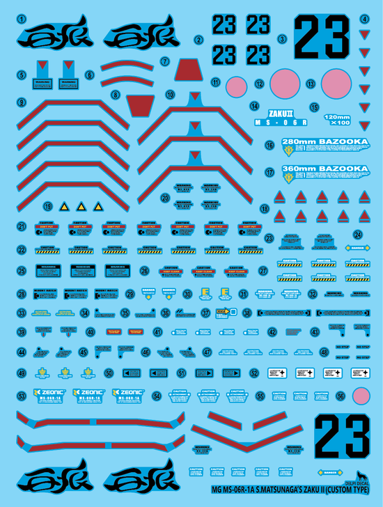 MG Shin Matsunaga Zaku (Custom) (Water Decal)