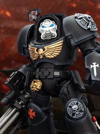 Warhammer 40,000 Black Templars Terminator (Ver. 3) with Power Fist and Assault Cannon 1/18 Scale Action Figure