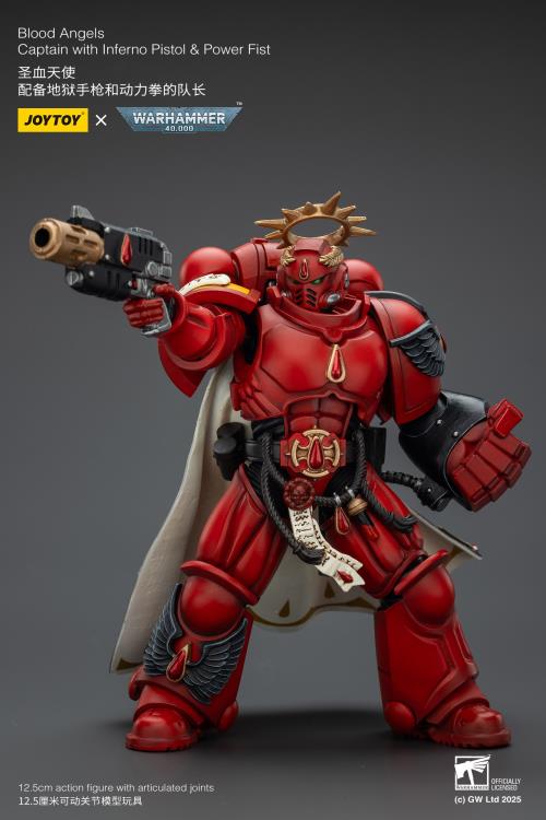 Warhammer 40K Blood Angels Captain with Inferno Pistol & Power Fist 1/18 Scale Action Figure