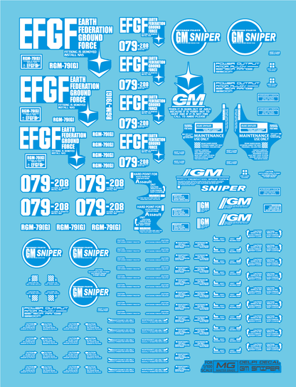 MG [G] GM Sniper  (Water Decal) 2 TYPES OF DECAL : Normal / Luminous