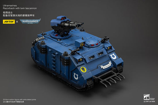 JOYTOY Warhammer 40K Ultramarines Razorback with Twin Lascannon 1/18 Scale.
