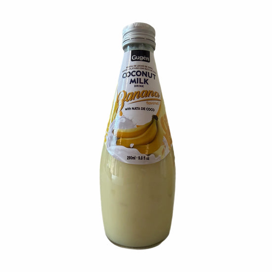 Gugen Coconut Milk With Nata De Coco Banana - Creamy Coconut Infused with Tropical Banana Goodness – 9.8 Fl Oz