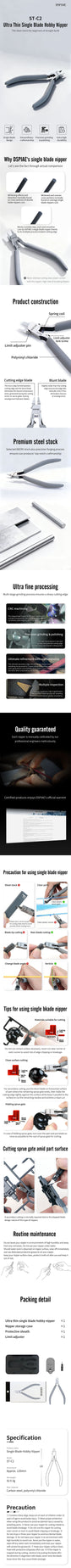 DSPIAE ST-C2 Ultra Thin Single Blade Hobby Nipper (Pre-Order)