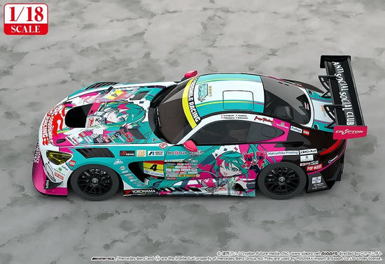 Good Smile Racing Hatsune Miku GT Project 1/18 Good Smile Hatsune Miku AMG 2025 Opening Race Ver. 1/18 scale pre-painted resin (PU) diecast model car