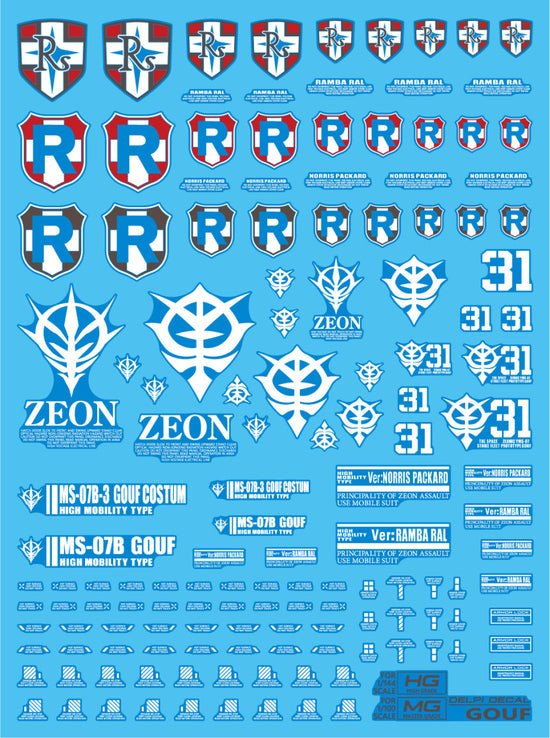 HG MG Gouf Universal (Water Decal)