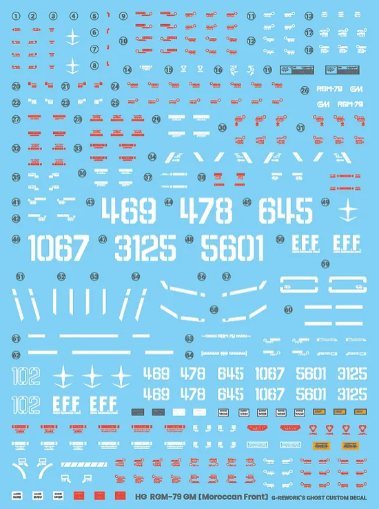 G-REWORK - [HG] RGM-79 GM [Moroccan Front Type] (Water Decal)