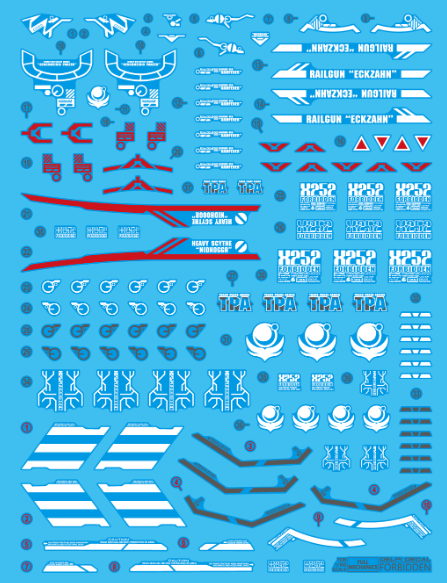 FM 1/100 Forbidden Gundam Water Decal)