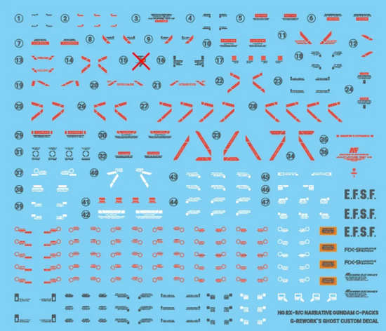 G-REWORK - [HG] RX-9/C Gundam Narrative [C-Packs] (Water Decal)
