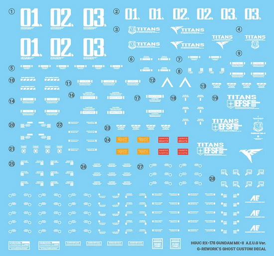 G-REWORK - [HG] RX-178 Gundam Mk-II [Titans] (Water Decal)