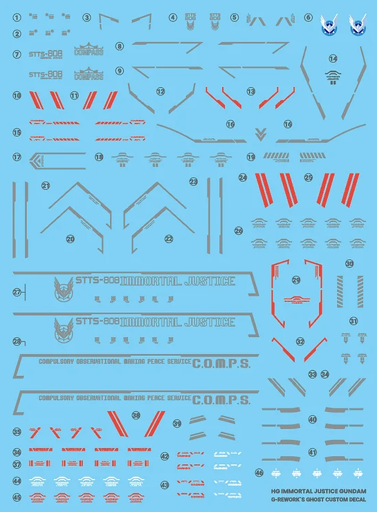G-REWORK - [HG] [SEED] Immortal Justice Gundam (Water Decal)
