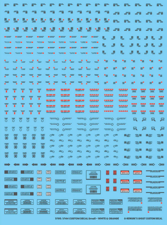 G-REWORK - 1/144 & 1/100 Custom Caution Small (Water Decal) (Multiple Options)