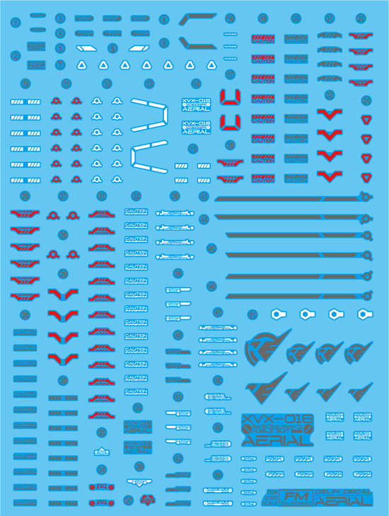Full Mechanics 1/100 Aerial (Water Decal) (Multiple Options)