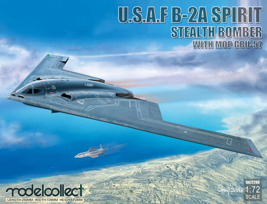Modelcollect USAF B-2A Spirit Stealth Bomber with MOP GBU-57 1:72