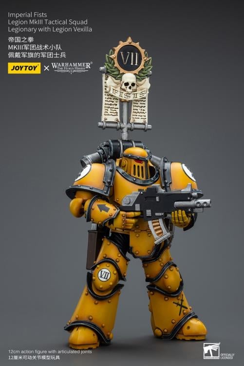 JoyToy WH40K Imperial Fists Legion MkIII Tactical Squad Legionary with Legion Vexilla