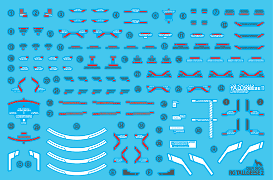RG Tallgeese 2 (Water Decal) (Multiple Options)
