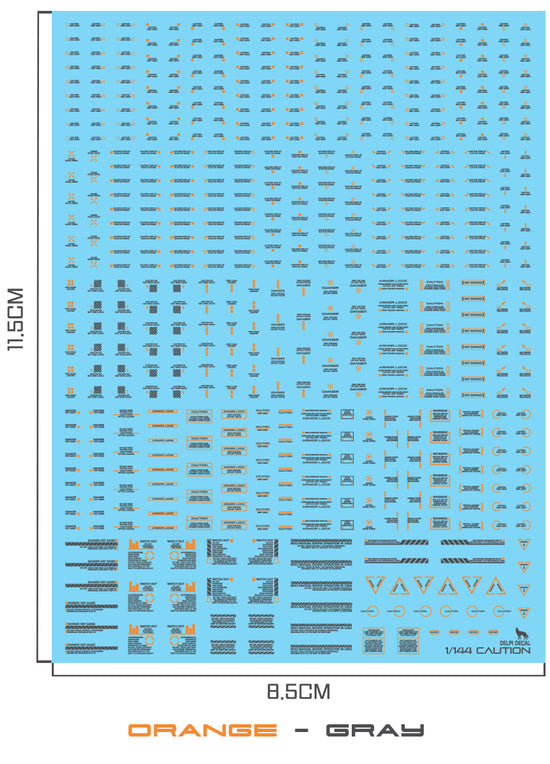 1/144 Mechanical Caution (Gray+Orange) (Water Decal)