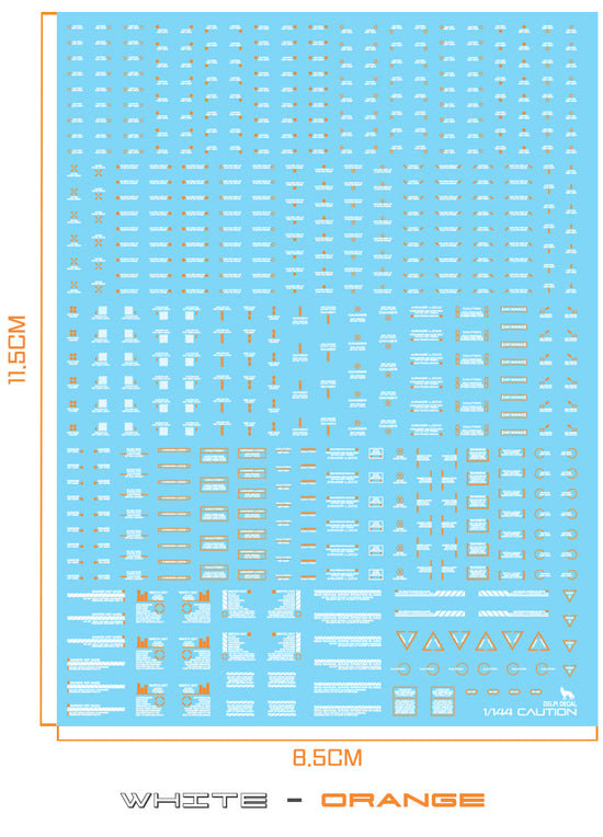 1/144 Mechanical Caution (White+Orange) (Water Decal)