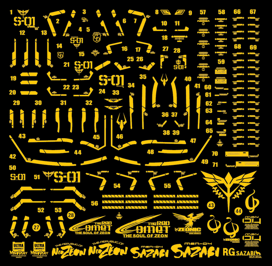RG Sazabi (Gold) (Metal Sticker)