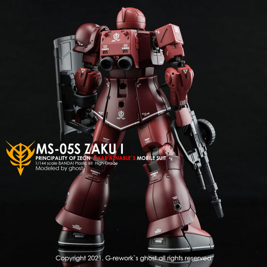 G-REWORK - [HG] GTO MS-05 Zaku I (Char Aznable) (Water Decal)