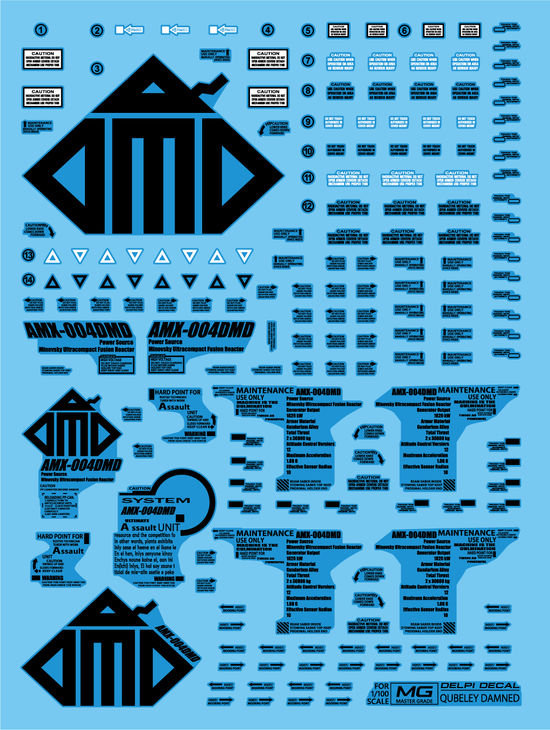 MG Qubeley Damned (Water Decal) (Multiple Options)