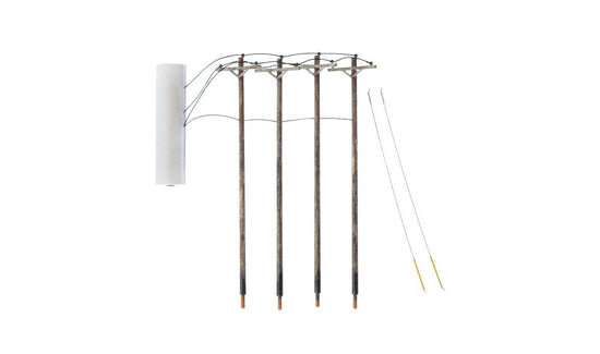 N Single Crossbar Pre-Wired Poles (4)