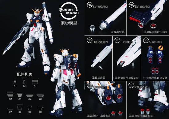 Susan Model Easy Install Metal Modified Parts for RG 1/144 RX-93 Nu V