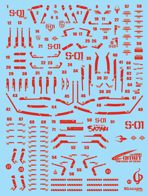 RG Sazabi (Red) (Holo) (Water Decal)