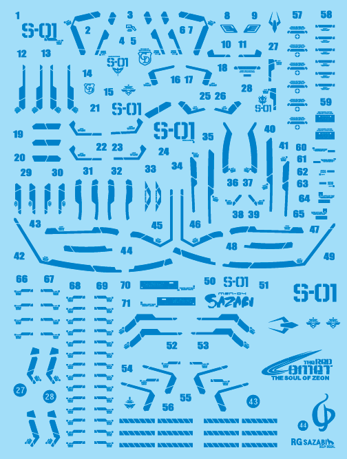 RG Sazabi (Blue) (Holo) (Water Decal)